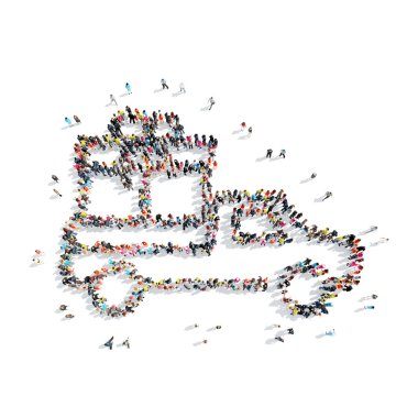 insanlar bir hediye ile makine şeklinde