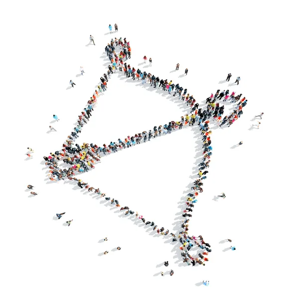 People in the shape of an arrow. — Stock Photo, Image