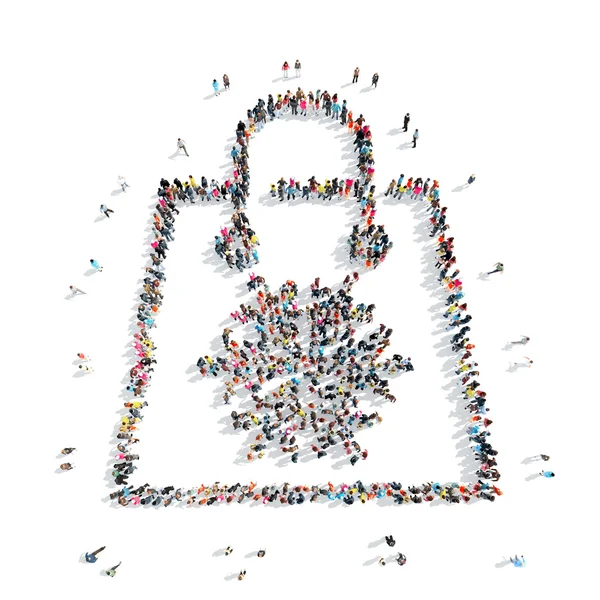 People in the shape of bag — Stock Photo, Image