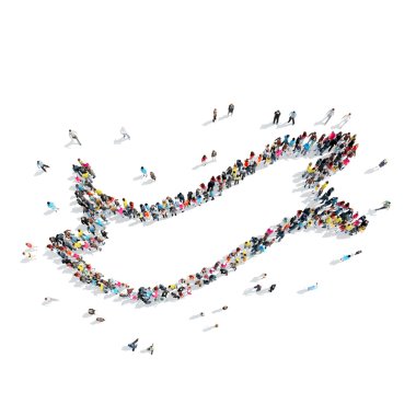 insanlar şeritler şeklinde.