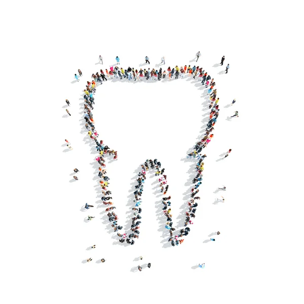 Люди в форме зуба, стоматологии . — стоковое фото