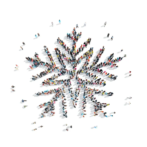 Mensen in de vorm van sneeuwvlokken. — Stockfoto