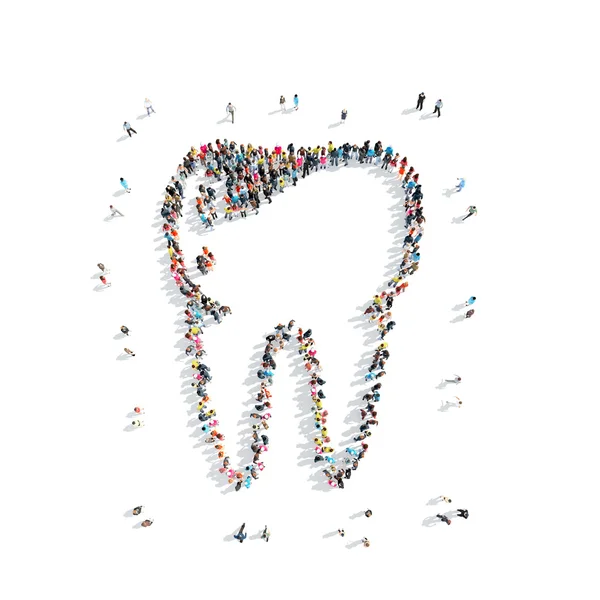 People in theshape of a tooth, dentistry. — Stock Photo, Image