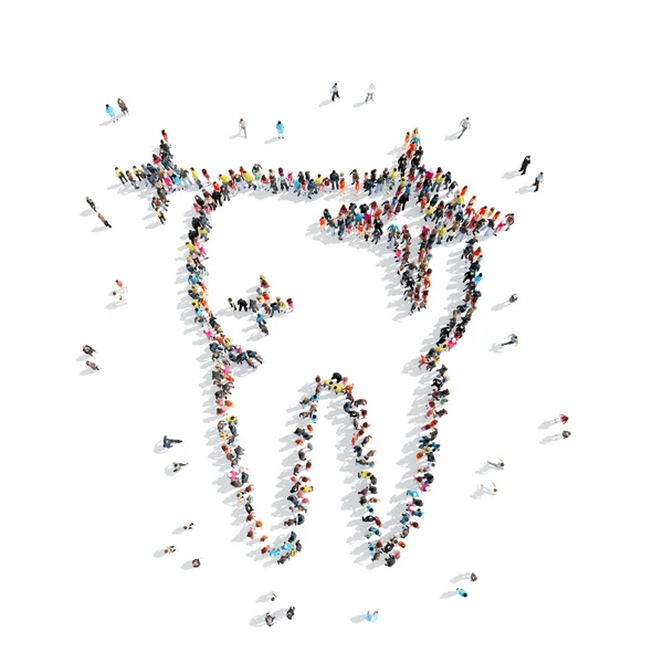 Pessoas na forma de um dente, odontologia . — Fotografia de Stock