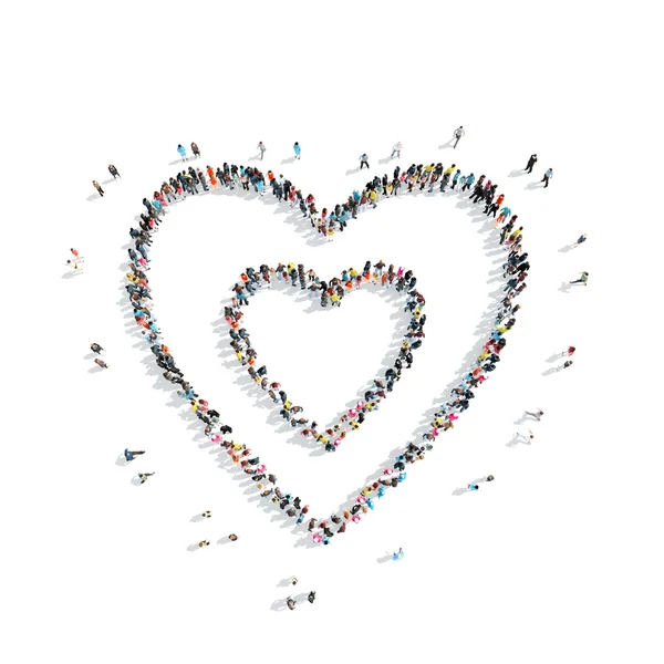Menschen in Form von Herz, Herz und Kreislauf. — Stockfoto
