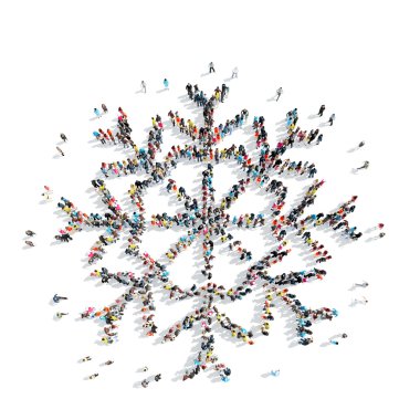 insanlar kar taneleri şeklinde.