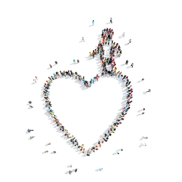 Az emberek a szív alakú . — Stock Fotó