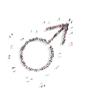 erkek ve dişi işareti şeklinde insanlar