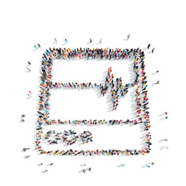 insanlar ekran, kardiyo şeklinde