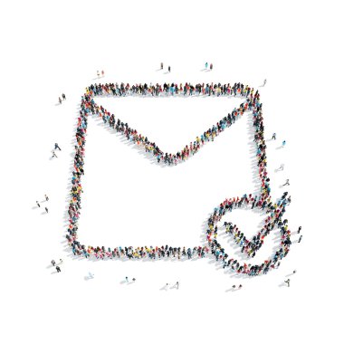Grup insanlar mektup e-postası şekil