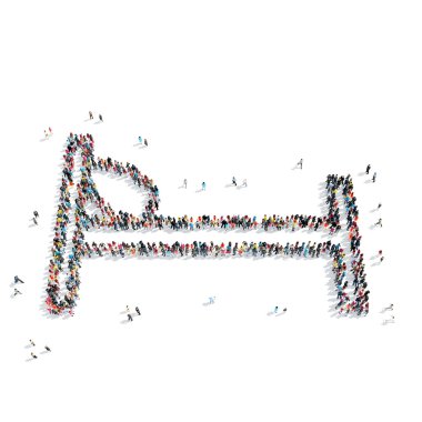 insanlar yataklar, ilaç şeklinde