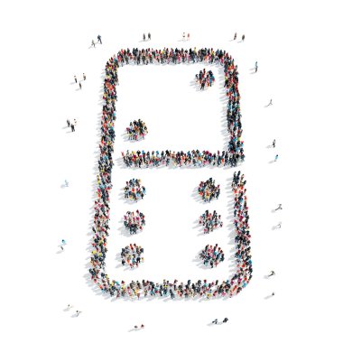 Grup insanlar şekli domino