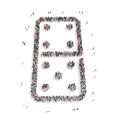 Grup insanlar şekli domino