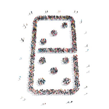 Grup insanlar şekli domino