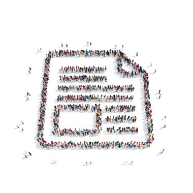 insanlar bir levha, gazete şeklinde