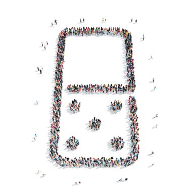 Grup insanlar şekli domino