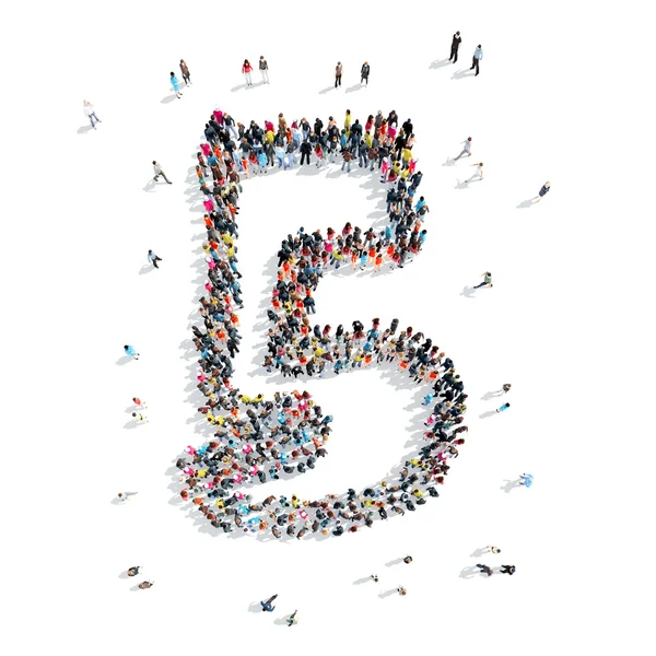 Άνθρωποι σε σχήμα του αριθμού πέντε, κινούμενα σχέδια — Φωτογραφία Αρχείου