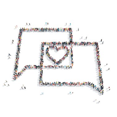 insanlar buble sohbet, kalp şeklinde