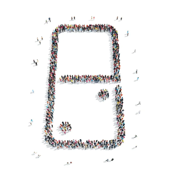 Grupa ludzi kształt domino — Zdjęcie stockowe