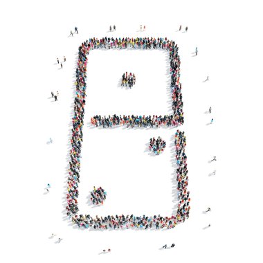 Grup insanlar şekli domino