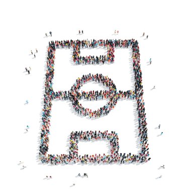 Grup insanlar şekil spor alanı