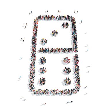 Grup insanlar şekli domino