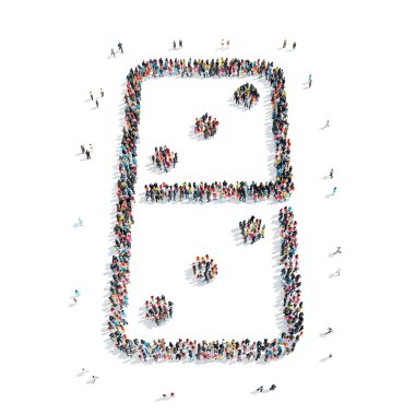 Grup insanlar şekli domino