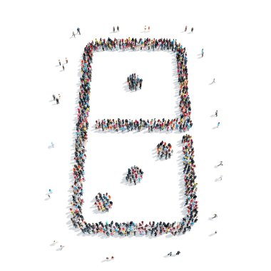 Grup insanlar şekli domino