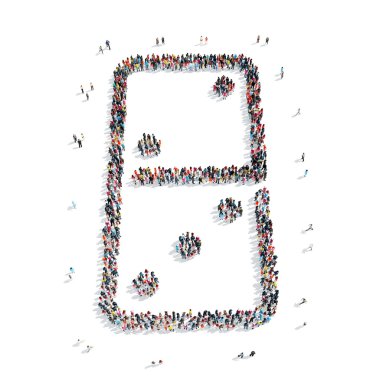 Grup insanlar şekli domino