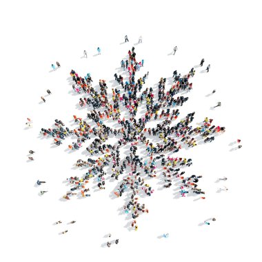 insanlar kar taneleri şeklinde.