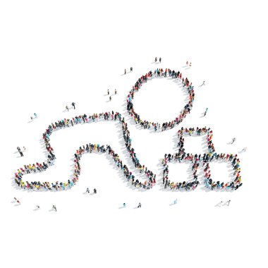 insanlar bir çocuk şeklinde