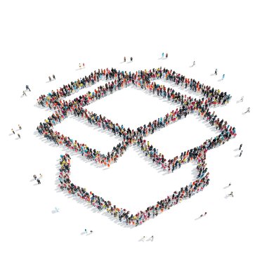 Grup insanlar şekli kutusu