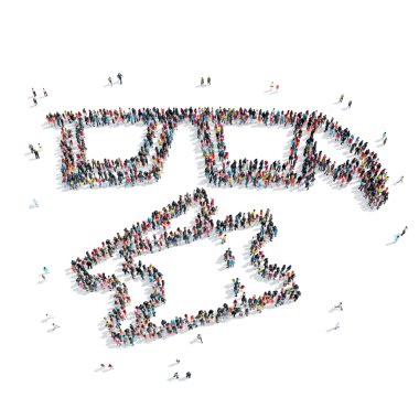 Grup insanlar şekil 3d gözlük