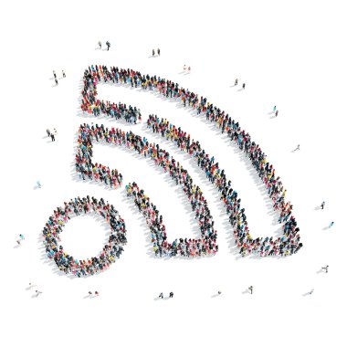 Grup insanlar şekli işareti Wi-fi