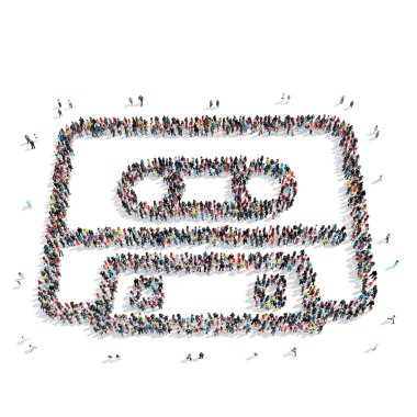 insanlar bant şeklinde.