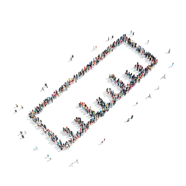 Group  people  shape  line — Stock Photo, Image