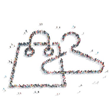 insanlar şekli askı çanta