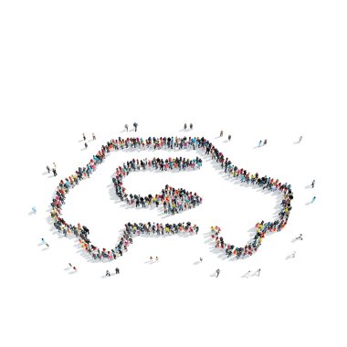 Grup insanlar araba şekil