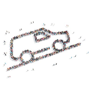 Grup insanlar araba şekil