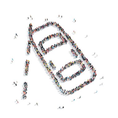 Grup insanlar araba şekil