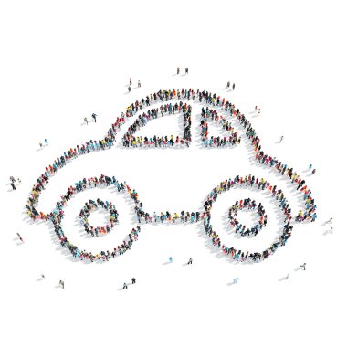 İnsanlar şekil oyuncak araba