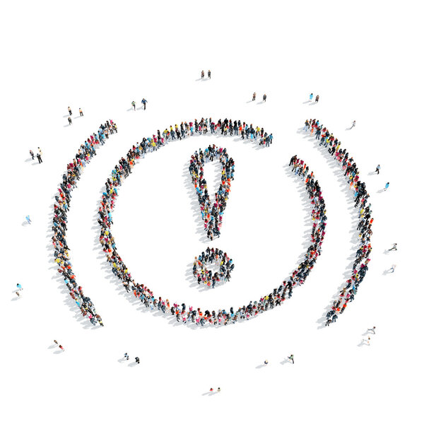 people  shape  exclamation point