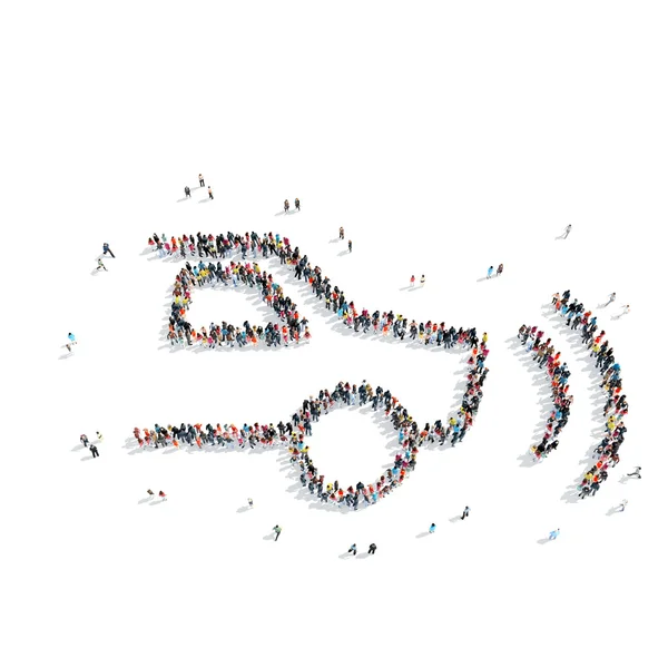 Grup insanlar araba şekil