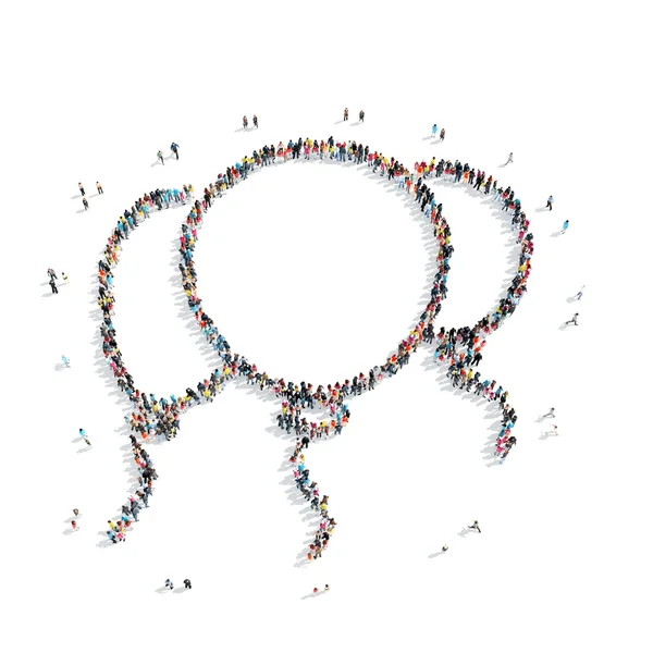 Grupo pessoas forma balão — Fotografia de Stock