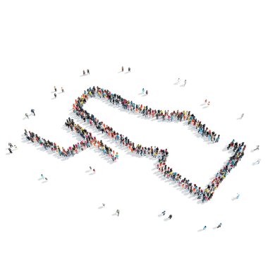 İnsanlar gaz pedallı araba şekil