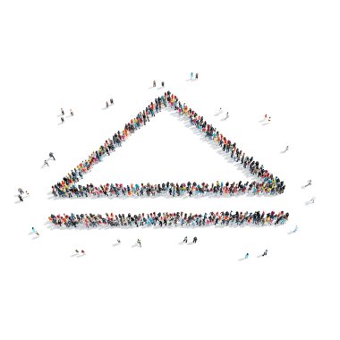 Grup insanlar üçgen şekil