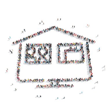 Grup insanlar ev şekil