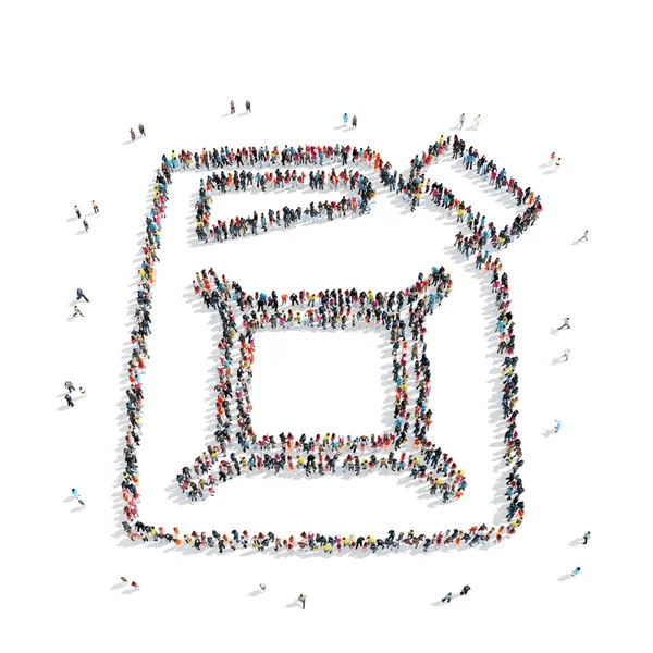 insanlar şekli petrol teneke kutu araba