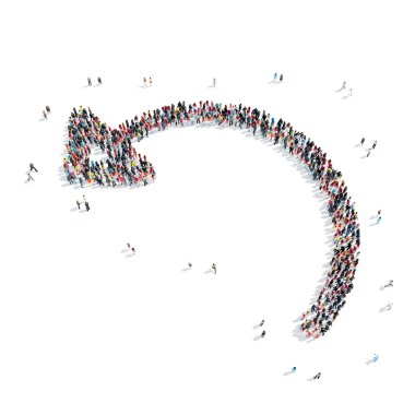 Grup insanlar ok şekli