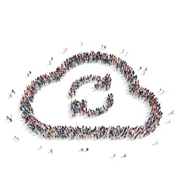 Grup insanlar şekli bulut